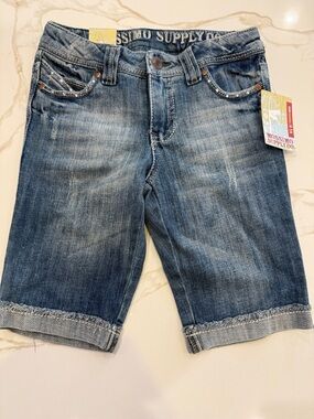 Mossimo Supply Co. Rolled Hem Denim Bermuda Shorts - Blue